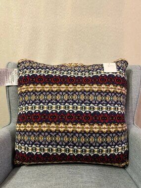 NO BUNDLES NWT Lauren Ralph Lauren Home 20" x 20" cotton fair isle knit pillow